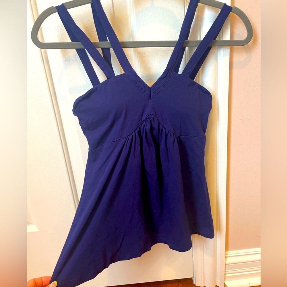 Deep purple/blue double strap bra top tank xs